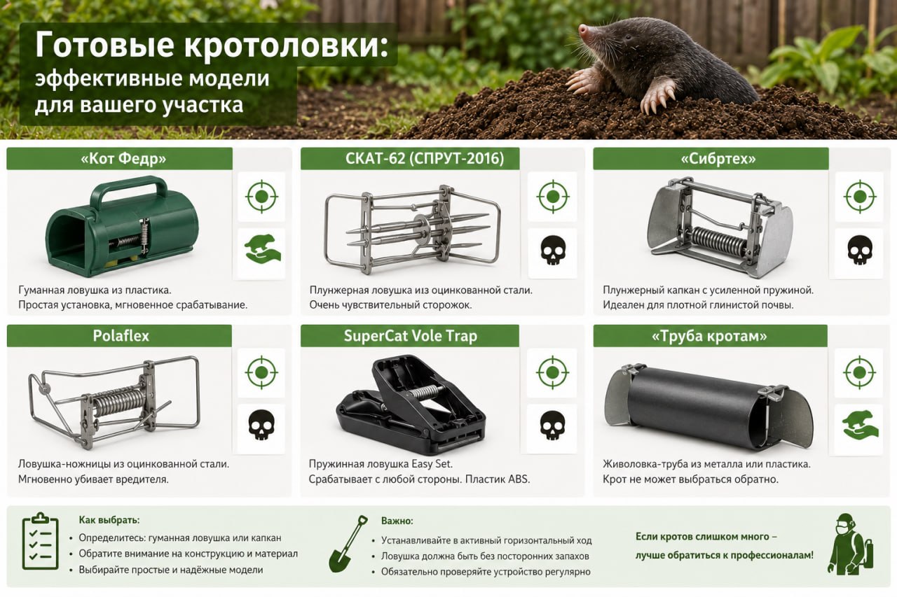 Как выбрать готовую кротоловку